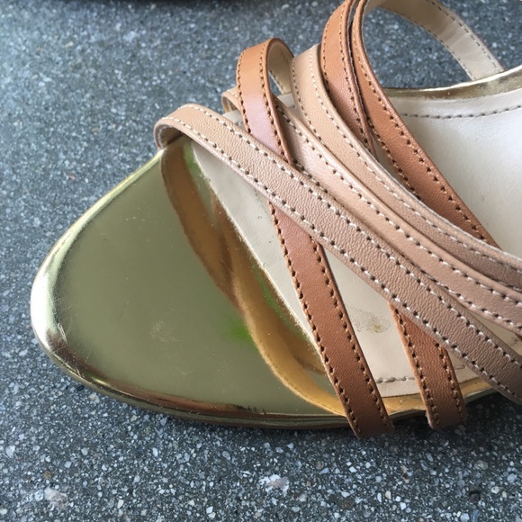 ✨Enzo Angiolini Nude Gold Strappy Heeled Sandals✨ - Picture 5 of 5